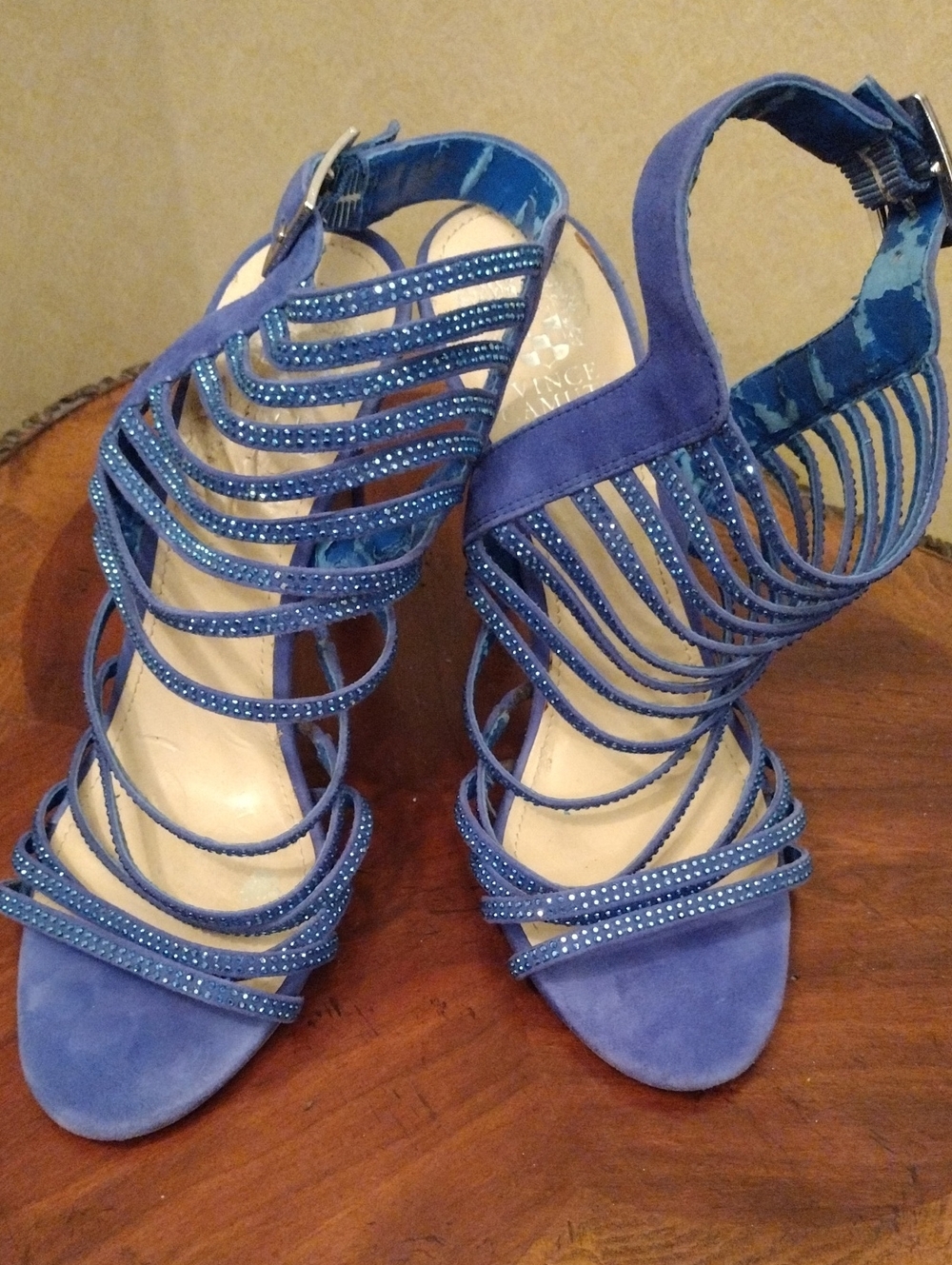 Vince Camuto Cobalt Crystal-Embellished Heels